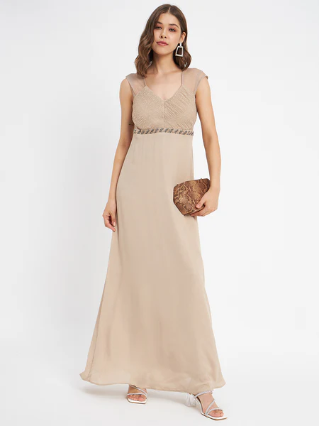 Embellished Tie-Waist Dress